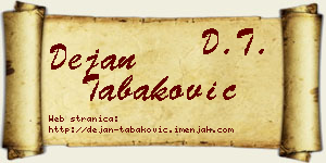 Dejan Tabaković vizit kartica